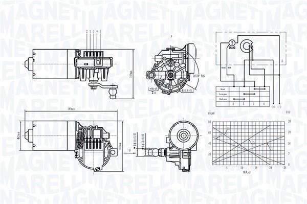 Moteur d'essuie-glace MAGNETI MARELLI ref. 064370700010