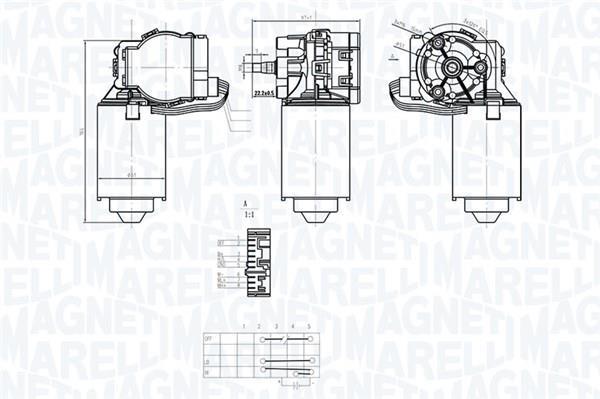 Moteur d'essuie-glace MAGNETI MARELLI ref. 064373500010