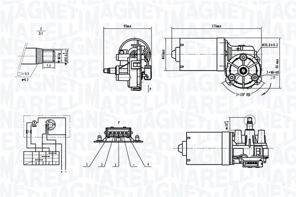 Motor de limpa-vidros MAGNETI MARELLI ref. 064374400010