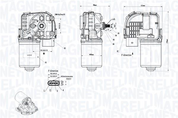 Motor del limpiaparabrisas MAGNETI MARELLI ref. 064375800010