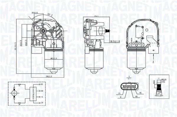 Moteur d'essuie-glace MAGNETI MARELLI ref. 064376300010
