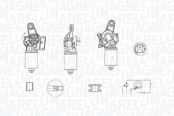 Moteur d'essuie-glace MAGNETI MARELLI ref. 064379300010