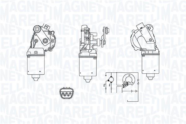 Moteur d'essuie-glace MAGNETI MARELLI ref. 064379900010