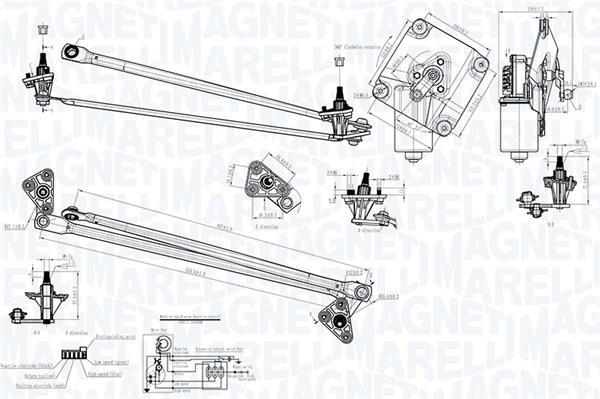 Mécanisme d'essuie glace des phares MAGNETI MARELLI ref. 064351713010