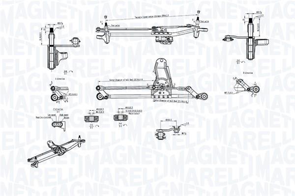 Mécanisme d'essuie glace des phares MAGNETI MARELLI ref. 064351729010