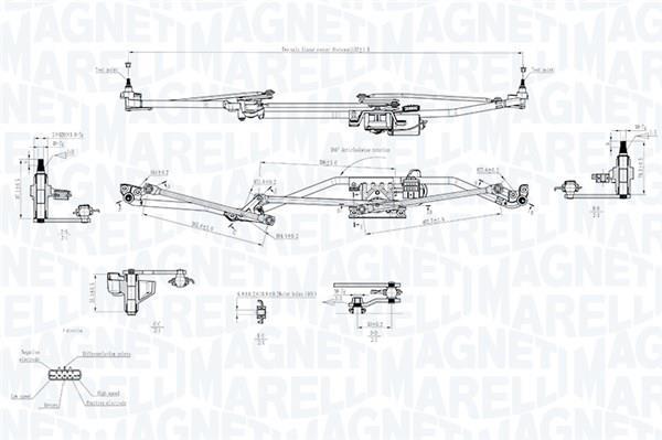 Mécanisme d'essuie glace des phares MAGNETI MARELLI ref. 064351732010