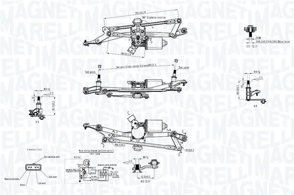 Mécanisme d'essuie glace des phares MAGNETI MARELLI ref. 064351738010