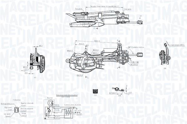 Mécanisme d'essuie glace des phares MAGNETI MARELLI ref. 064351740010