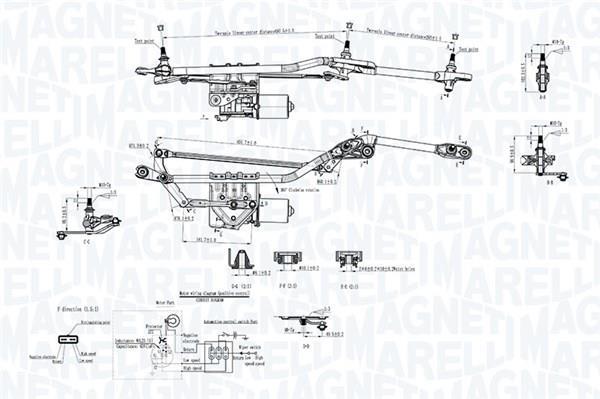 Mécanisme d'essuie glace des phares MAGNETI MARELLI ref. 064351741010