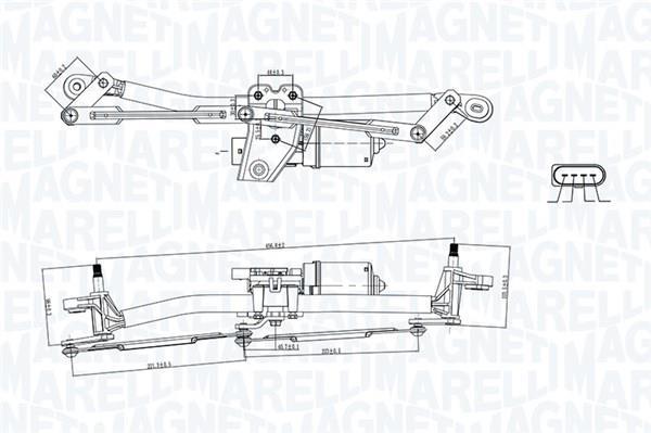 Mécanisme d'essuie glace des phares MAGNETI MARELLI ref. 064351751010