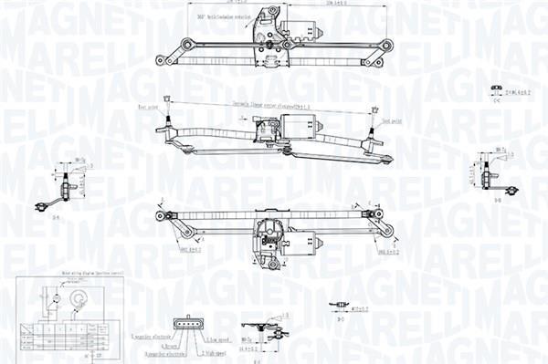 Mécanisme d'essuie glace des phares MAGNETI MARELLI ref. 064351763010