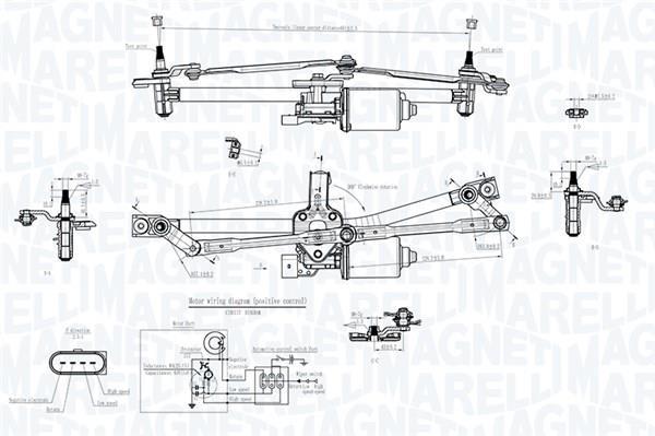 Mécanisme d'essuie glace des phares MAGNETI MARELLI ref. 064351768010