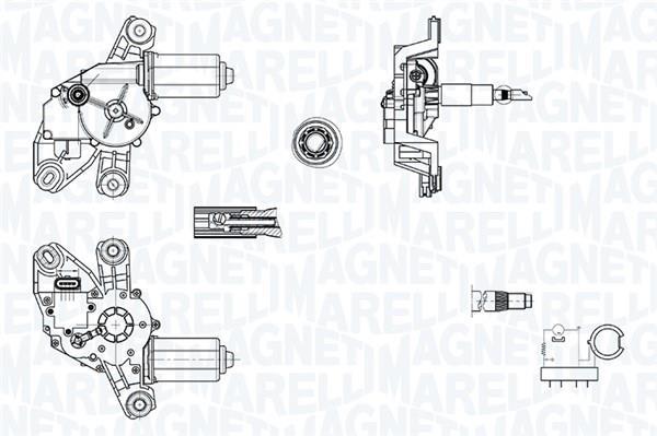 Moteur d'essuie-glace MAGNETI MARELLI ref. 064013033010