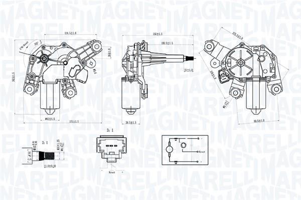 Motor de limpa-vidros MAGNETI MARELLI ref. 064070100010