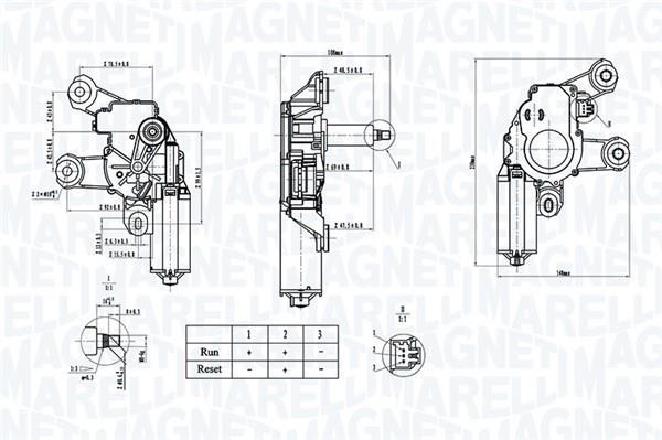 Moteur d'essuie-glace MAGNETI MARELLI ref. 064070200010