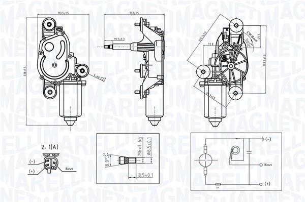 Motor del limpiaparabrisas MAGNETI MARELLI ref. 064070600010