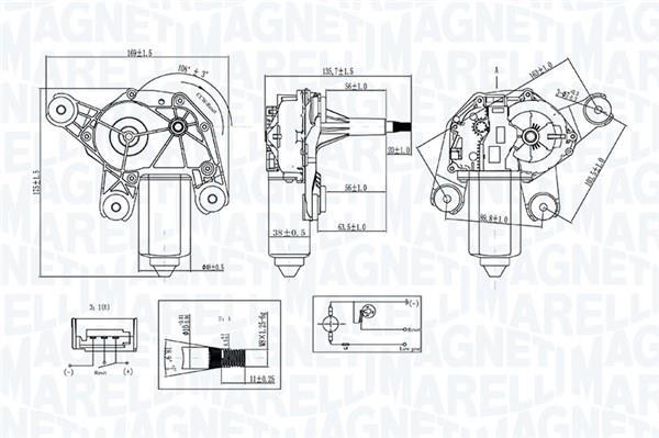 Motor de limpa-vidros MAGNETI MARELLI ref. 064071200010