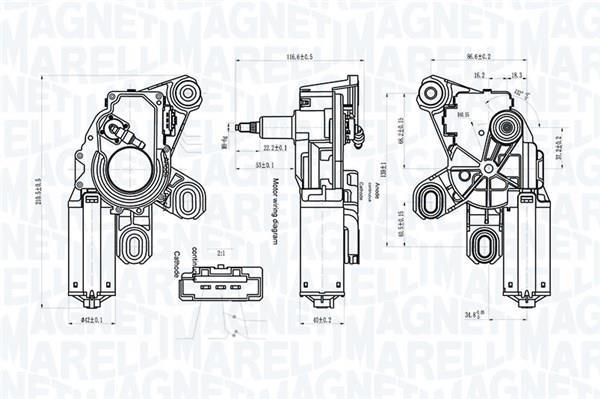 Motor de limpa-vidros MAGNETI MARELLI 064071800010