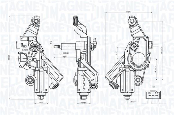 Moteur d'essuie-glace MAGNETI MARELLI ref. 064072100010