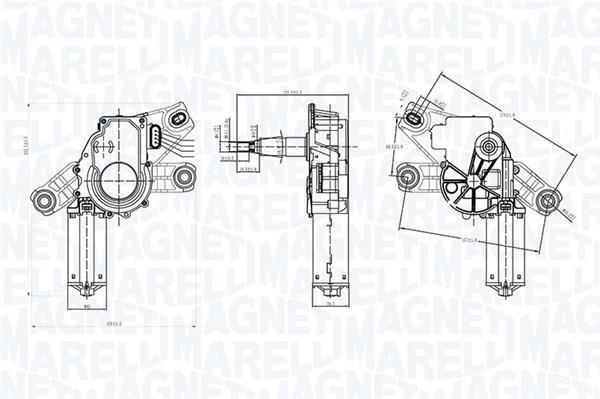 Moteur d'essuie-glace MAGNETI MARELLI ref. 064072400010