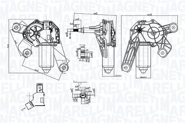 Moteur d'essuie-glace MAGNETI MARELLI ref. 064074100010