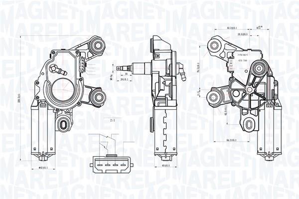 Motor de limpa-vidros MAGNETI MARELLI ref. 064075000010