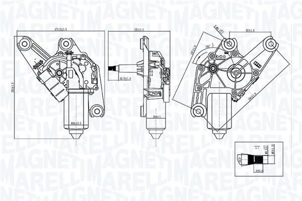 Moteur d'essuie-glace MAGNETI MARELLI ref. 064075600010