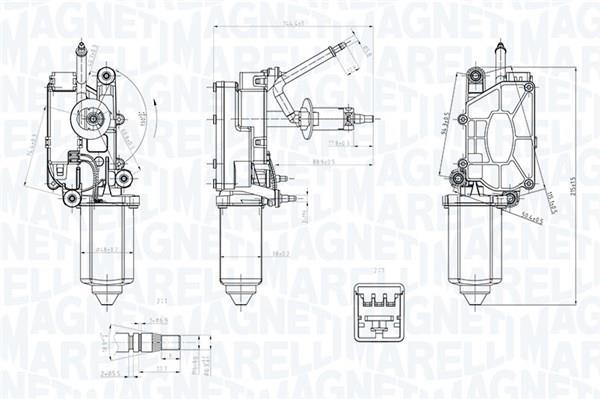 Moteur d'essuie-glace MAGNETI MARELLI ref. 064076100010