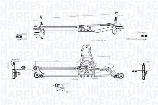 Tringlerie d'essuie-glace MAGNETI MARELLI ref. 085570729010