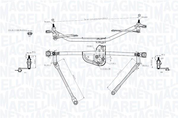 Tringlerie d'essuie-glace MAGNETI MARELLI ref. 085570742010