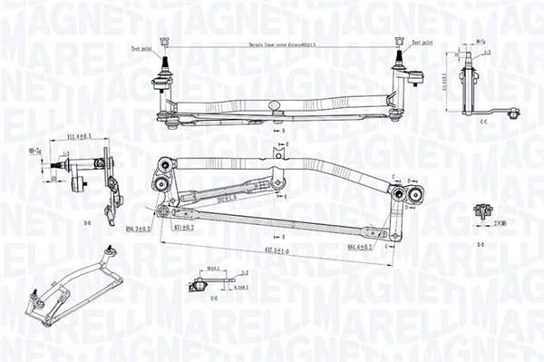 Tringlerie d'essuie-glace MAGNETI MARELLI ref. 085570753010