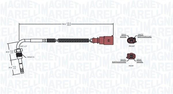 Palpeur, température des gaz MAGNETI MARELLI ref. 172000011010