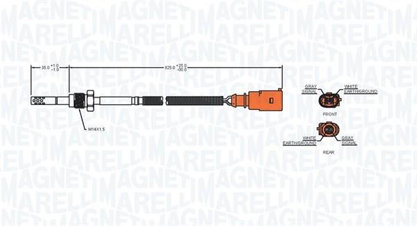 Palpeur, température des gaz MAGNETI MARELLI ref. 172000013010