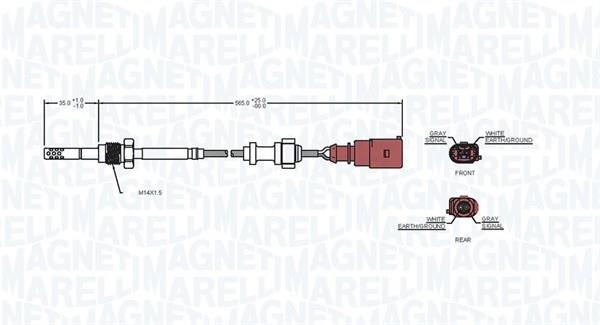 Palpeur, température des gaz MAGNETI MARELLI ref. 172000015010