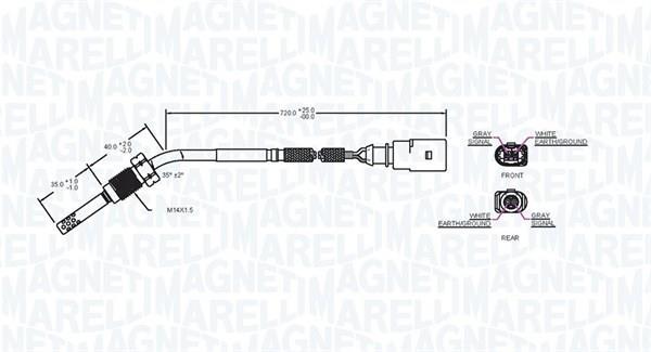 Sensor, temperatura gas de escape MAGNETI MARELLI ref. 172000017010