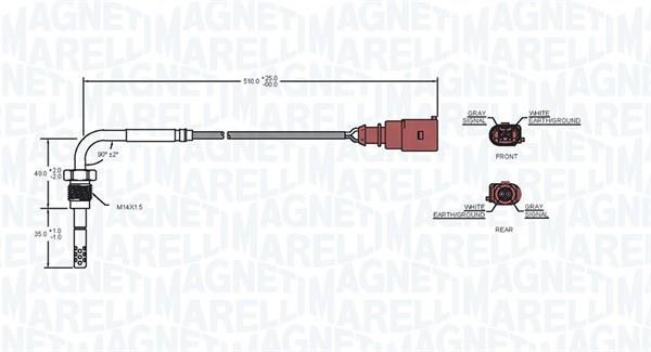 Palpeur, température des gaz MAGNETI MARELLI ref. 172000019010