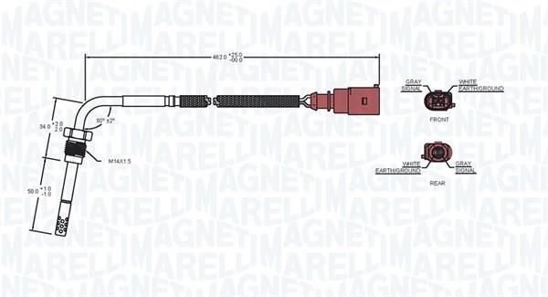 Sensor, temperatura gas de escape MAGNETI MARELLI ref. 172000025010