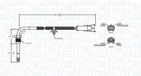 Palpeur, température des gaz MAGNETI MARELLI ref. 172000031010