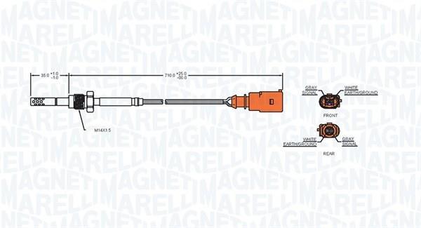 Palpeur, température des gaz MAGNETI MARELLI ref. 172000033010