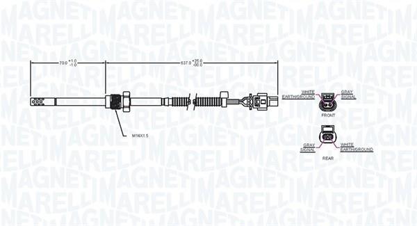 Palpeur, température des gaz MAGNETI MARELLI ref. 172000035010