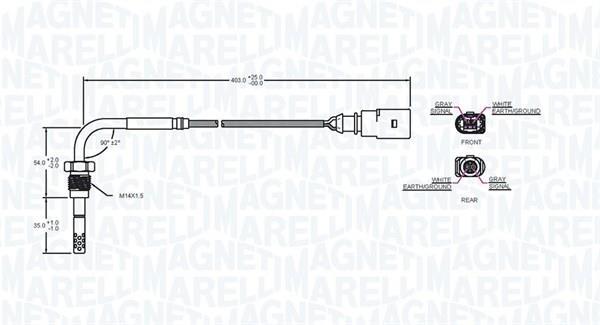 Palpeur, température des gaz MAGNETI MARELLI ref. 172000037010