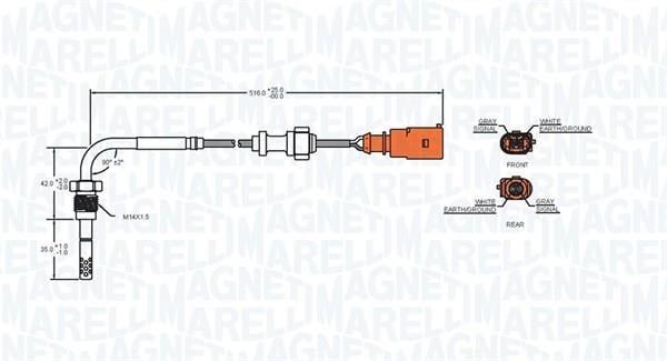 Sensor, temperatura gas de escape MAGNETI MARELLI ref. 172000039010