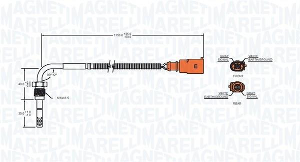 Sensor, temperatura gas de escape MAGNETI MARELLI ref. 172000041010
