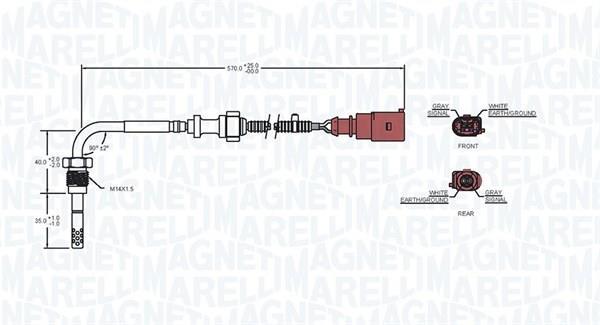 Palpeur, température des gaz MAGNETI MARELLI ref. 172000045010