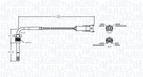 Palpeur, température des gaz MAGNETI MARELLI ref. 172000047010