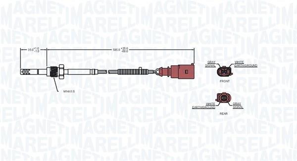 Palpeur, température des gaz MAGNETI MARELLI ref. 172000049010