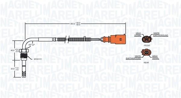 Palpeur, température des gaz MAGNETI MARELLI ref. 172000051010