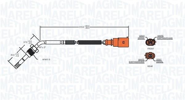 Palpeur, température des gaz MAGNETI MARELLI ref. 172000053010