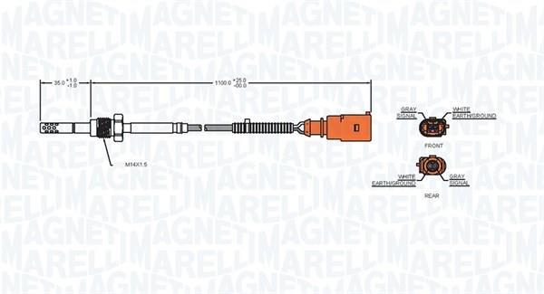 Palpeur, température des gaz MAGNETI MARELLI ref. 172000057010