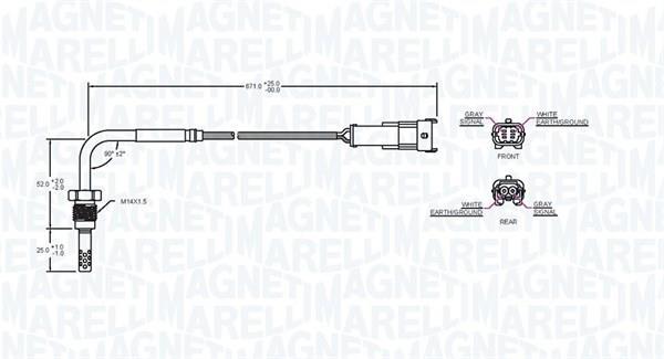 Palpeur, température des gaz MAGNETI MARELLI ref. 172000059010